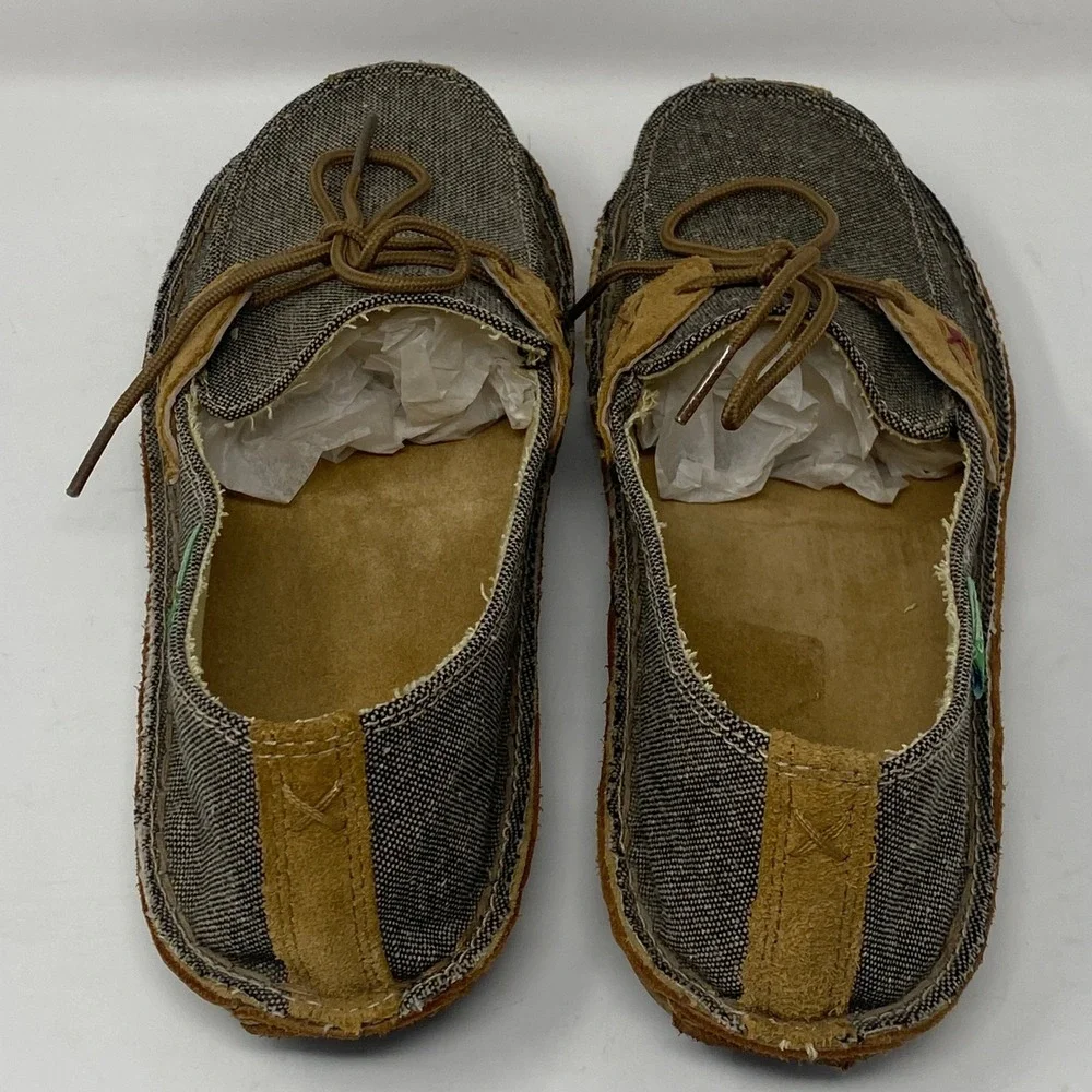 Twisted X Mens 9M Loafers Brown Canvas Leather EcoTWX WLW0001‎ Casual Moccasins